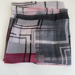 Light Pink / Gray Silk Scraf